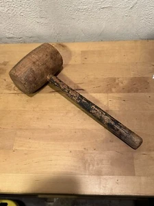 Antique Primitive Wooden Mallet | Wooden Barrel Hammer | Farmhouse Rustic - Picture 1 of 6