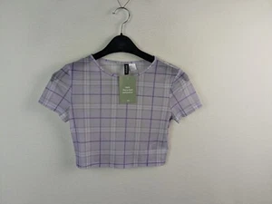 Ladies casual crop top blouse size Small purple Divided H&M New - Picture 1 of 8