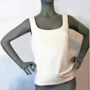 NWT Dana Buchman Size: M, Lovely Bone Beige Rayon Stretch Top w/Shelf Bra Val$70 - Picture 1 of 8