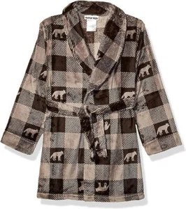 Komar Kids Boys Grey Print Fleece Robe Size 4/5 8 - Picture 1 of 1