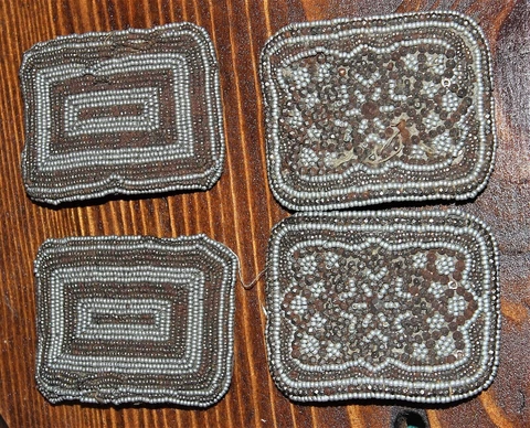 2  PAIR FRENCH ART DECO  BEAD  SHOE BUCKLES Cover