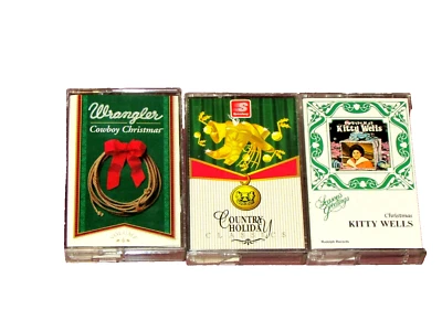 KITTY WELLS, COUNTRY HOLIDAY, WRANGLER COWBOY CHRISTMAS, 3 casette tapes - Image 1 of 2