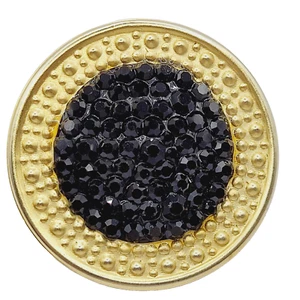 ONE Richard Kerr Gold Tone Textured Black Crystal Glass Rhinestone Vtg Earring - Picture 1 of 17