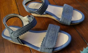 Gr. 3M * CLARKS * blau/grau * kurzer Keilabsatz * verstellbar * bequem - Bild 1 von 5