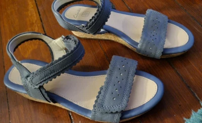 Talla 3M * CLARKS * Azul/Gris * Cuña Corta * Ajustable * Cómodo Foto 1 de 4