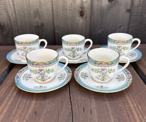 Lenox "Blue Tree" 5 Demitasse Tassen und Untertassen Goldstempel neuwertig - Bild 1 von 6