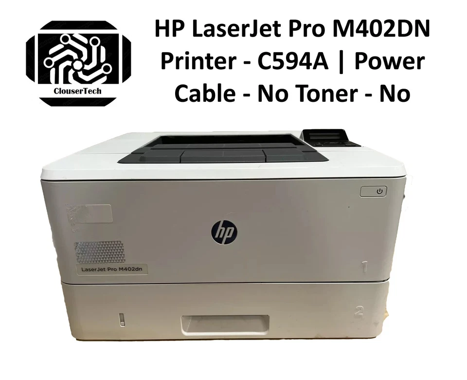HP LaserJet Pro M402DN Printer - C594A | Power Cable - No Toner - No Drum - Image 1 of 1