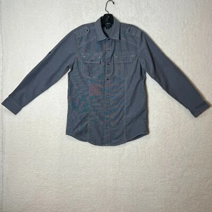 ATTENTION MENS MODERN FIT LONG SLEEVE BUTTON UP SHIRT SIZE MED DARK GRAY - Picture 1 of 9