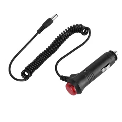 12V/24V Car Cigarette Lighter DC Power Supply 5.5mm x 2.1mm Switch Cable Truck - Image 1 of 4