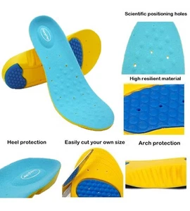 Solette in gel blu supporto arco plantare ortopedico memory foam - supporto sportivo + antidolorifico - Foto 1 di 12