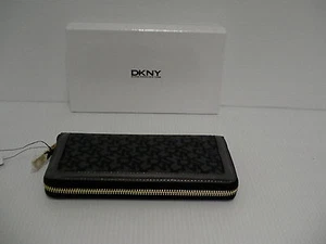 DKNY Donna Karen Mujer Cartera Recubierta Logo Cremallera Redonda Nueva Con Caja Regalo - Imagen 1 de 5