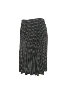Vikki Vi Woman Plus Sz 2X XXL Slinky Skirt Polka Dot Black White Travel Vtg USA - Picture 1 of 9