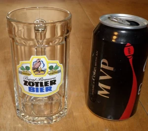 [ GERMANY ] "Privat Brauerei ZOTLER BIER", Clear Glass Beer Mug / Cup, VINTAGE - Picture 1 of 9