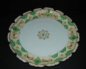 Antique Carlsbad Gilt Porcelain Platter Tray Medallion Center L Straus & Son - Picture 1 of 6