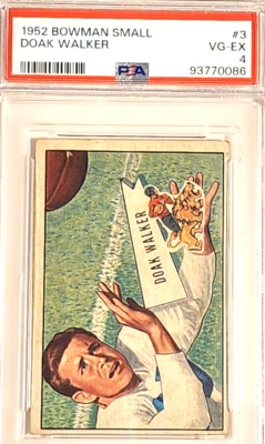 Bowman Small #3 Doak Walker 1952 PSA en muy buena condición-ex 4 HOF Foto 1 de 3