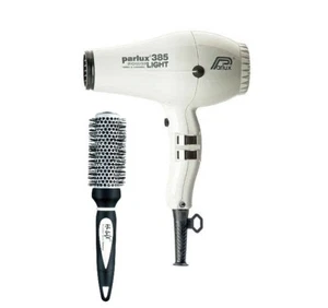 Parlux 385 Power Light Ceramic and Ionic WHITE + FREE Hi Lift Ceramic Brush - Picture 1 of 1