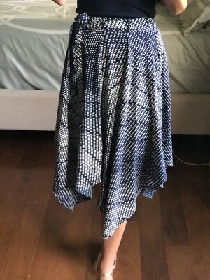 BANANA REPUBLIC Pañuelo Azul Estampado Lunares Falda Midi Talla 0 Foto 1 de 4