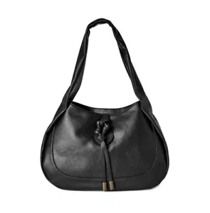 Time and Tru Women’s Brooks Shoulder Handbag Faux Pebble Leather • Black - Picture 1 of 5