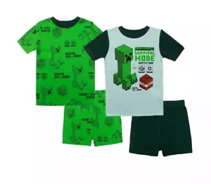 NEW MINECRAFT PAJAMAS COTTON SIZE 8 SLEEP SET MINECRAFT 4-PIECES STILL SEALED - Picture 1 of 10
