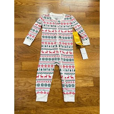 Pijama Nordstrom Baby 6 12 Meses Ropa de Dormir Vacaciones Navidad Verde Rojo Blanco. Foto 1 de 4