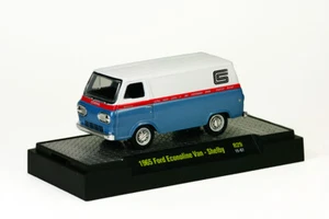 L14 32600 29 SHELBY M2 MACHINES  1965 FORD ECONOLINE VAN  BLUE  1:64   - Picture 1 of 2