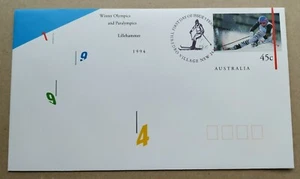 1994 Australia Winter Olympics Games Skiing FDC PSE (Pre Stamped Envelope) - Picture 1 of 2