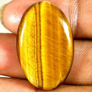 100% Natural AAA+ Tiger Eye Oval Cab Loose Gemstones 31.50Cts. 19x 30x 05mm - Picture 1 of 3