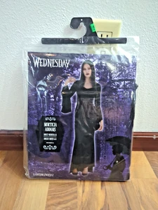 Wednesday Morticia Addams Adult Medium One Piece Dress New complete fast ship - Picture 1 of 3