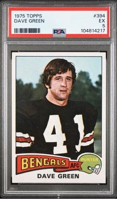 1975 Topps Dave Green #394 PSA 5 Excellent Cincinnati Bengals  - Image 1 of 2