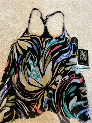 NUEVO CON ETIQUETAS - Top Tankini talla 36C de tela de malla actual Coco Reef para mujer 36C Foto 1 de 4