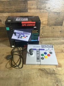 Super Nintendo SNES Advantage Asciiware Arcade Pad Completo CIB Auténtico - Imagen 1 de 5