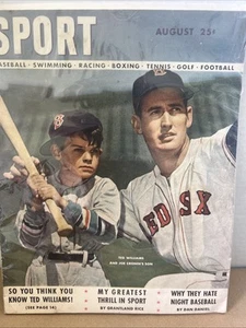 VINTAGE AUGUST 1947 SPORTZEITSCHRIFT MIT TED WILLIAMS UND JOE CRONINS SOHN - Bild 1 von 14