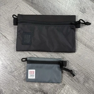 TOPO Designs Reißverschluss Zubehör Nylon Taschen 2er Set schwarz & grau - Bild 1 von 7