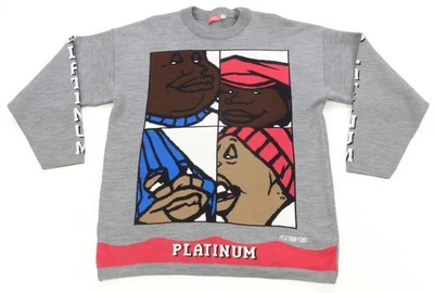 Rare VTG FUBU Platinum Fat Albert Junkyard Gang Big Face Sweater 2000s  Gray 2XL - Image 1 of 4