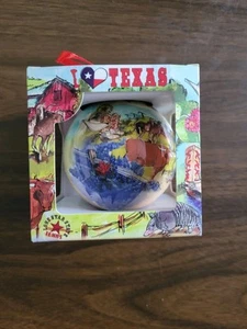 The Postcard Factory Souvenirs I Love Texas Christmas Ornament New Boxed - Picture 1 of 6