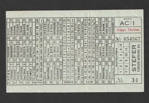 VINTAGE 1950s STEFER ROME ITALY - ITALIAN TRAIN / TRAM TICKET - Foto 1 di 2