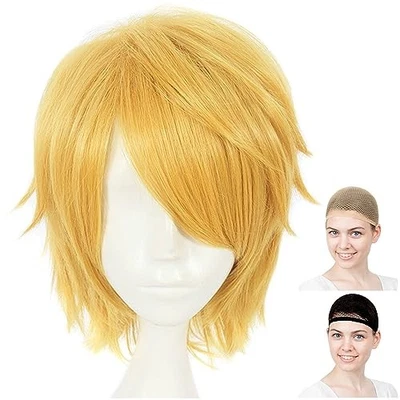 CaseEden Cosplay Perücke Premium Cool Kurzhaar Gelb Gold Blond 6063von JP - Bild 1 von 4