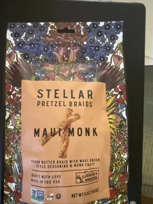 Stellar Pretzel Braids Maui Monk 5oz | Vegan Snack Made in USA - 1 Pack - Image 1 of 2