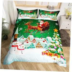 Christmas Duvet Cover Set Full Size, Snowman Xmas Full(no comforter) Multi 03 - Picture 1 of 7