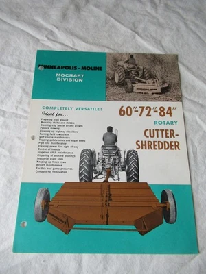 1962 Minneapolis Moline Rotary Cutter Brochure Features & Specifications 4 Pages - Image 1 of 4