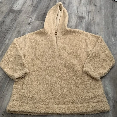 Koolaburra by UGG Mujer XL Oso de Peluche Sherpa Sudadera con Capucha Chaqueta Tostado Bolsillos Camel Foto 1 de 4