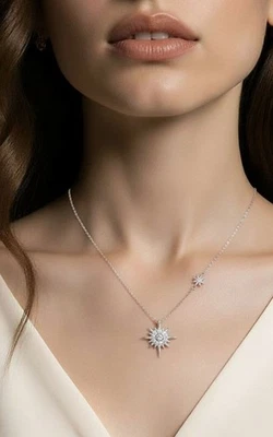 Collar Noche Estrellada Chapado en Rodio Hecho con Cristales de Swarovski Nuevo con Etiquetas Tan Bonito Foto 1 de 4