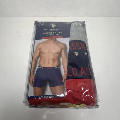 U.S. Polo Assn. Мужские 3XL хлопок эластичной середины ноги боксера трусы нижнее белье 3 упаковки - Изображение 1 из 4