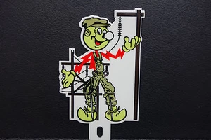 Reddy Kilowatt LICENSE PLATE TOPPER ELECTRIC COMPANY DIE CUT ELECTRICIAN GIFT B - Picture 1 of 4