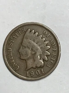 Indian Head Cent Münzen 1901 sehr schön 612 - Bild 1 von 1