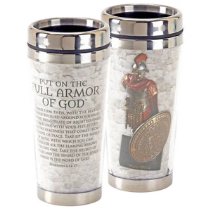 Taza de viaje Put on The Full Armor of God 16 OZ de acero inoxidable con tapa - Imagen 1 de 1