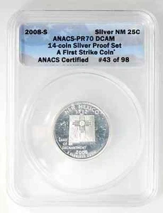 2008 S Washington Quarter New Mexico ANACS PR-70 DCAM - Picture 1 of 2