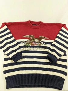 vtg 90s era Structure colorblock sweater L multi-color Red White Blue America - Picture 1 of 9