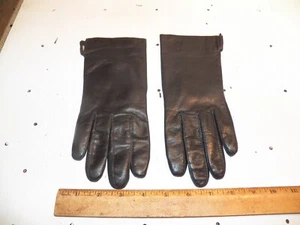 Guantes para mujer FOWNES de cuero negro vintage, talla 7 1/2 - hechos en Filipinas - Imagen 1 de 3