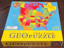 Geo Puzzle US and Canada 69 Pieces 17x17 map, Brand New, Sealed!
